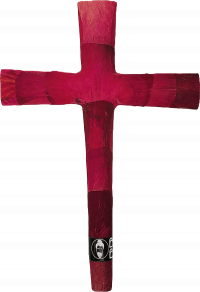 Red Rose Petals Cross