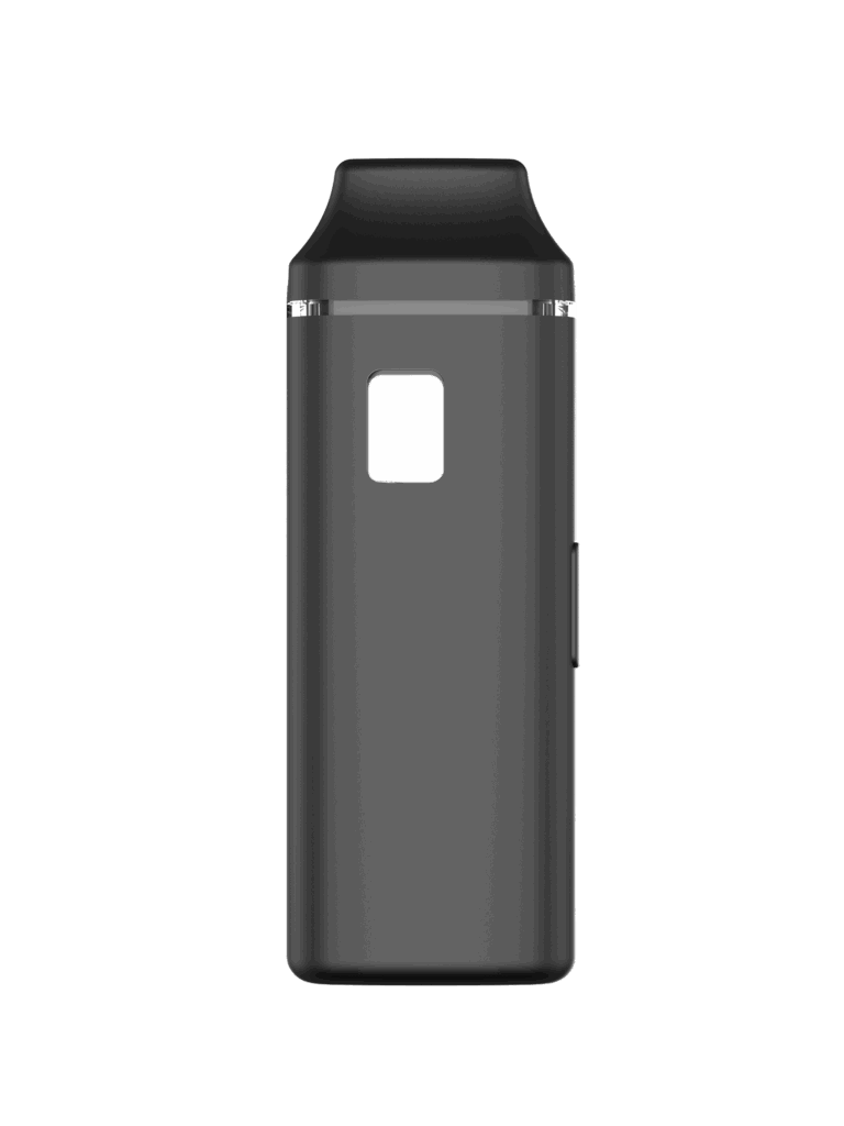 black uzo x with button on side and square window in upper left